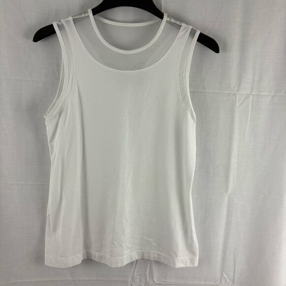 Anatomie Pima Cotton Blend Mesh Insert White Tank Top Size Medium - Picture 1 of 6
